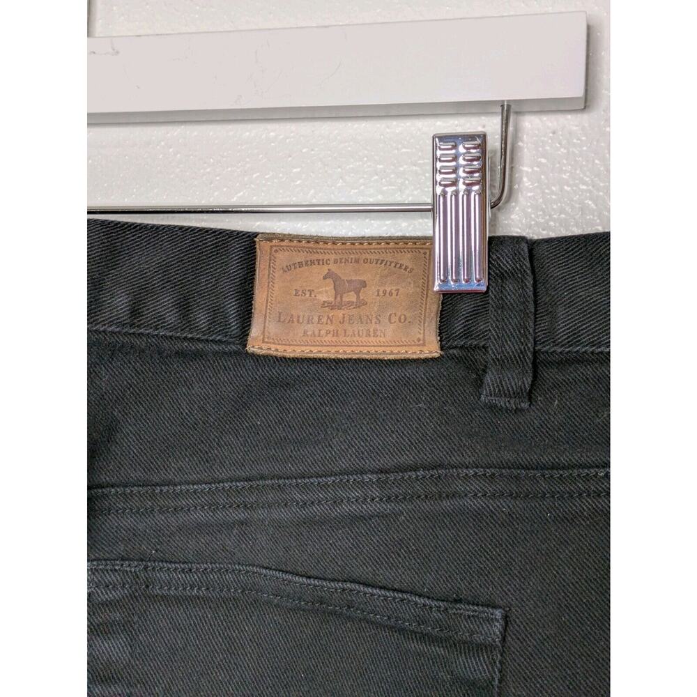 Ralph Lauren Jeans Womens 16 Black High Rise Straight Stretch Dark Wash Denim - Picture 6 of 9